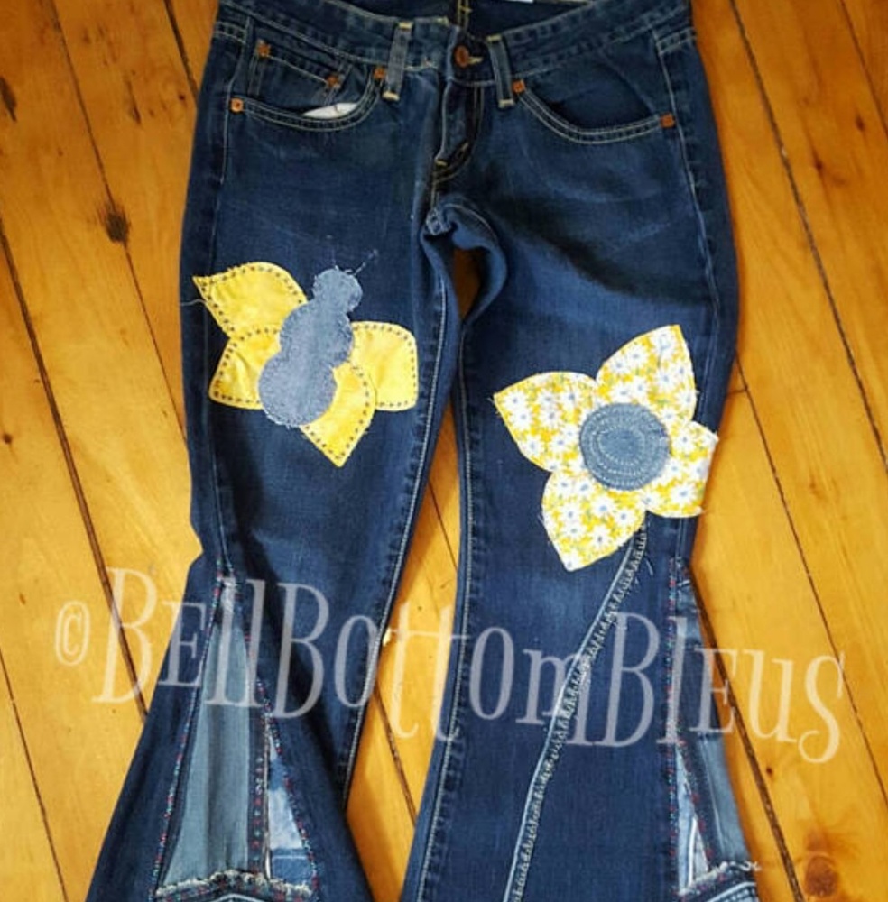 Levi Patchwork Bell Bottom Jeans